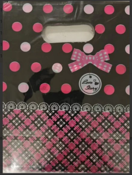 Pink dots & checks gift bag — PPB-G021