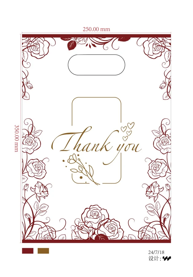 Rose border thank you gift bag — PPB-G037