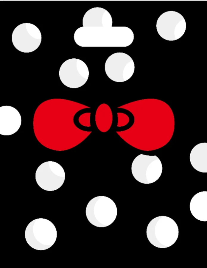 Red bow on black gift bag — PPB-G038