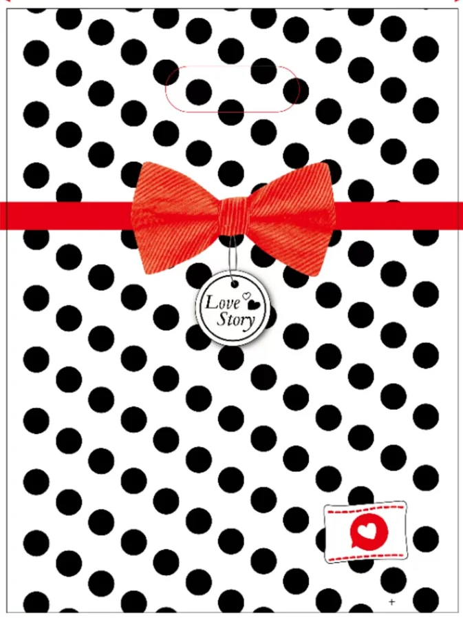 Polka dots & red bow gift bag — PPB-G040