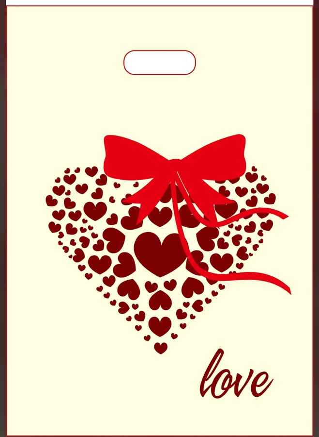 Heart bouquet & bow gift bag — PPB-G064