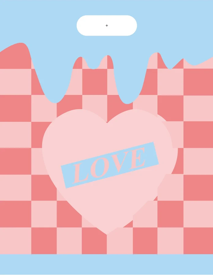 Pastel check love gift bag — PPB-G081
