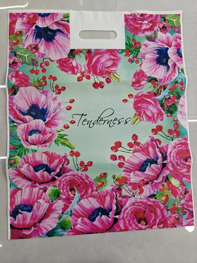 Pink floral wreath gift bag — PPB-G086